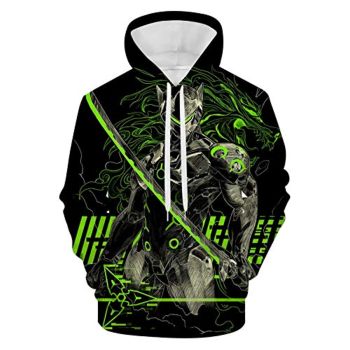 Overwatch Hoodie &#8211; Genji 3D Print Hooded Pullover Sweatshirt
