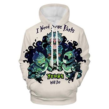 Overwatch Hoodie &#8211; Junkrat 3D Print White Hooded Pullover Sweatshirt