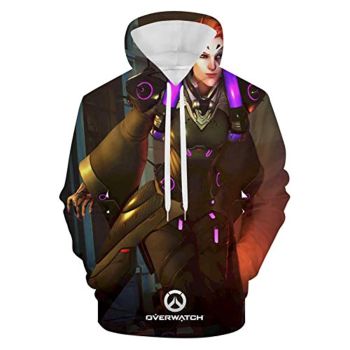 Overwatch Hoodie &#8211; Moira 3D Print Hooded Pullover Sweatshirt