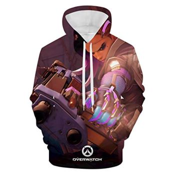 Overwatch Hoodie &#8211; Sombra 3D Print Hooded Pullover Sweatshirt