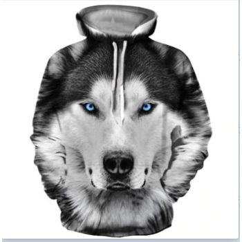  Fashion Black Dog Pattern Animals Hoodie