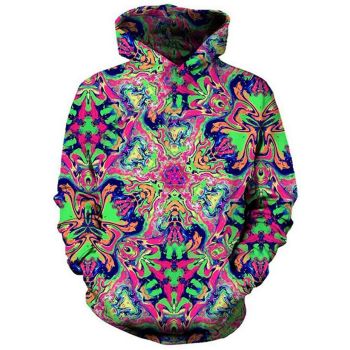 Elegance Colorful Flower Pattern Bitcoin Hoodie