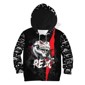 Cute Black Dinosaurs Pattern Animals Hoodie