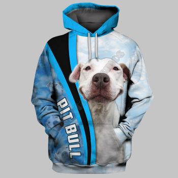 Street Style Blue White Horse Pattern Animals Hoodie
