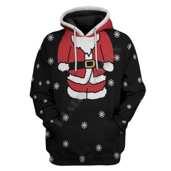  Precious Black Santa Claus Pattern Christmas Hoodie