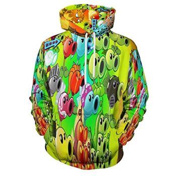 Plants vs Zombies Hoodies &#8211; 3D Print Pullover Gaming Hoodie