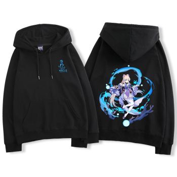 Temperament Genshin Impact Keqing Anime The Deep Brown Black Hoodie