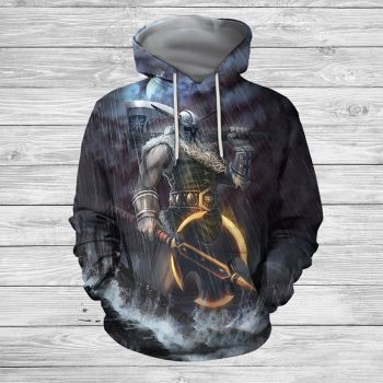 Oversize Black Soldiers Pattern Armor Hoodie