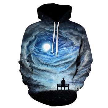 Park Bench Night 3D Sweatshirt Hoodie Pullover