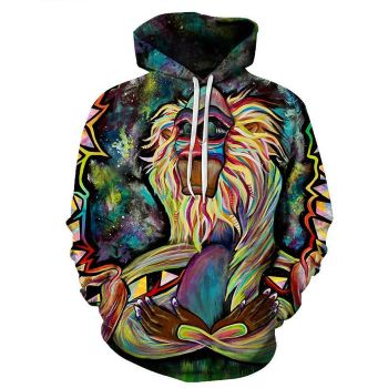 Meditating Rafiki Monkey 3D Hoodie Sweatshirt Pullover