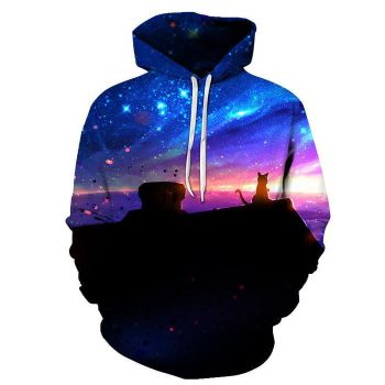 Space Cat 3D Sweatshirt Hoodie Pullover