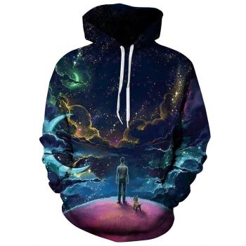 Man and Dog 3D Sweatshirt Hoodie Pullover