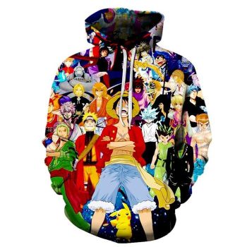 Anime All Stars 3D Sweatshirt Hoodie Pullover