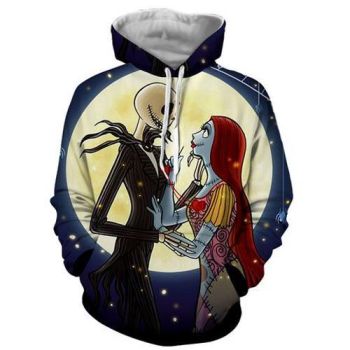 Jack & Sally The Nightmare Before Christmas 3D Sweatshirt, Hoodie, Pullover