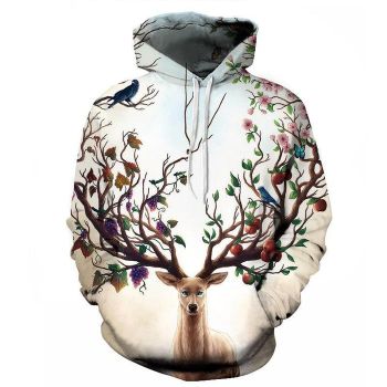 Animals In Seasons 3D Hoodie Sweatshirt Pullover