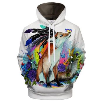 Fuchs Friends Fox 3D Sweatshirt Hoodie Pullover