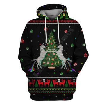  Gorgeous Black Horse Pattern Christmas Hoodie