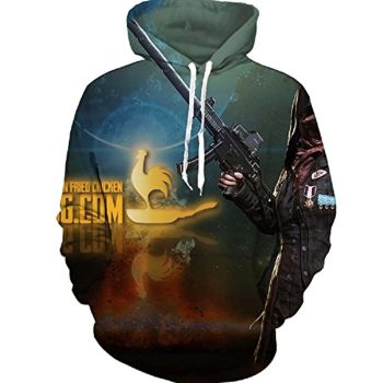 PUBG Hoodies &#8211; 3D Print Game Playerunknown&#8217;s Battlegrounds Dark Blue Pullover with Pockets