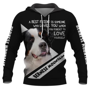 Precious And Cute Black Dog Pattern Animals Hoodie