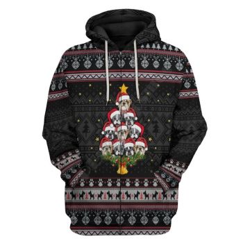  Fashion And Gorgeous Black Dog Pattern Christmas Hoodie