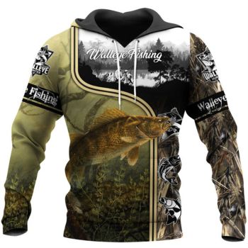 Popular Green Fish Pattern Animals Hoodie