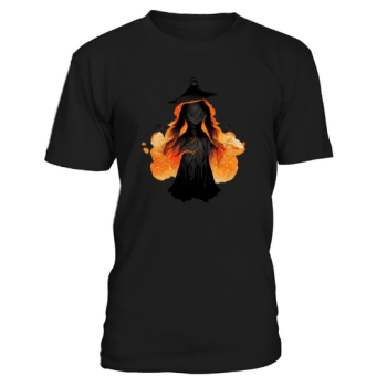 Witch With Fire Magic Halloween Shirt