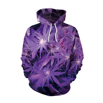 Generous And Beautiful Purple Leaves Pattern Bitcoin Hoodie
