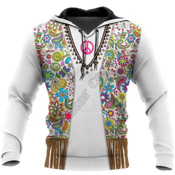 Vintage  White Tassels Pattern Indians Hoodie