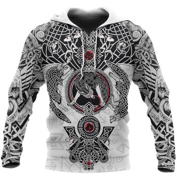 Pretty And Vintage  Black White  Snake Pattern Tattoo Hoodie