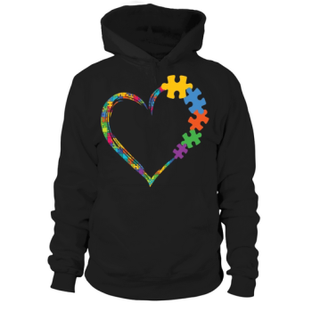 Love Heart Puzzle Autism Awareness Hoodies