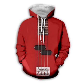 Street Style Red Strings Pattern Music Hoodie