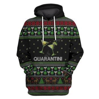  Loose And Gorgeous Black Wine Glasses Pattern Christmas Hoodie