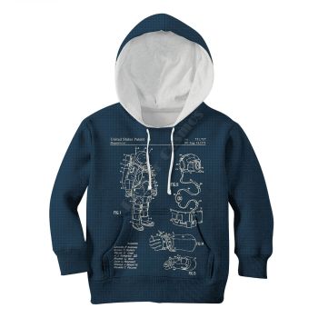 Popular And Vintage Blue Astronauts Pattern Children Hoodie