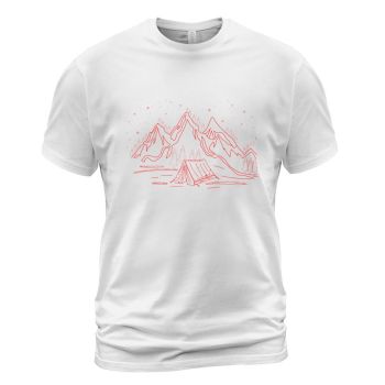 Camping Mountain Line Art Vector
