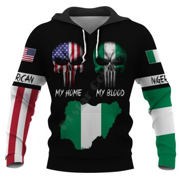 Cute And Loose Black Skull Pattern Skull Hoodie