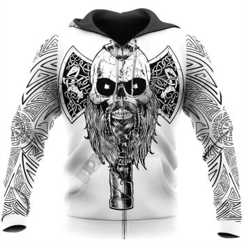 Precious And Gorgeous Black White Skull Pattern Tattoos Hoodie