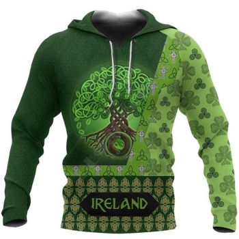 Cute And Loose Green Tree Pattern Armor Hoodie