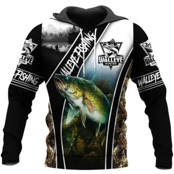 Loose Black Fish Pattern Animals Hoodie