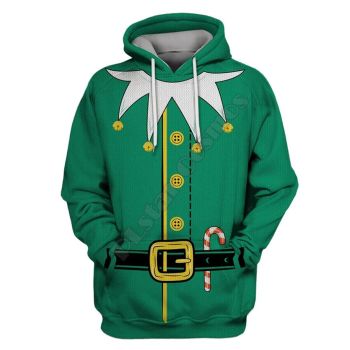  Popular And Vintage Green Buttons Pattern Christmas Hoodie