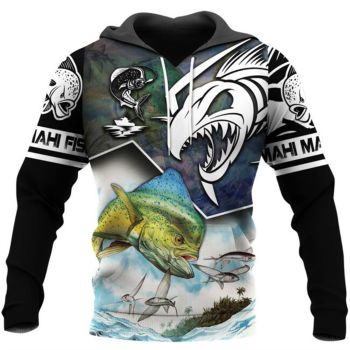 Street Black Blue Fish Pattern Animals Hoodie