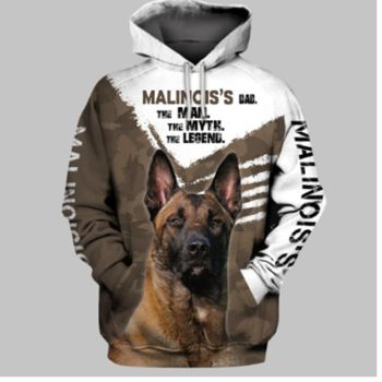  Precious Brown Dog Pattern Animals Hoodie