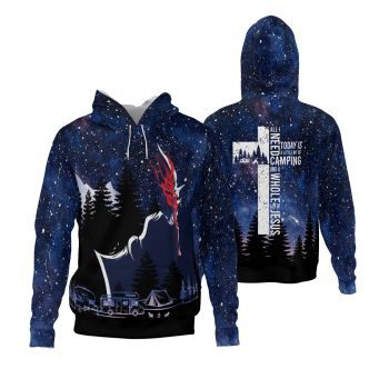  Fashion Blue Tree Crosses Pattern Jesus Hoodie