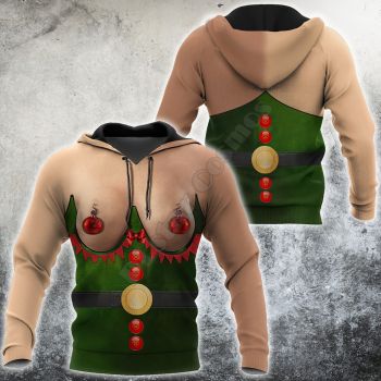Street Style Green Belt Pattern Christmas Hoodie