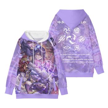 Versatile Genshin Kamizato Ayaka Nilou Purple Anime Hoodie