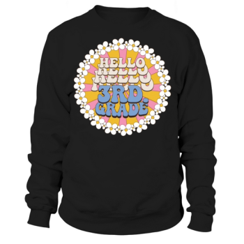 Retro Hello Third Grade Back To School 3rd Grade Sweatshirt