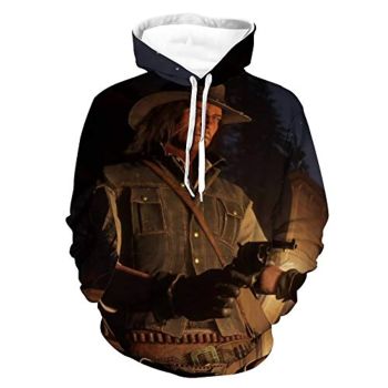 Red Dead Redemption Hoodie &#8211; John Marston 3D Print Long Sleeve Hooded Sweatshirt