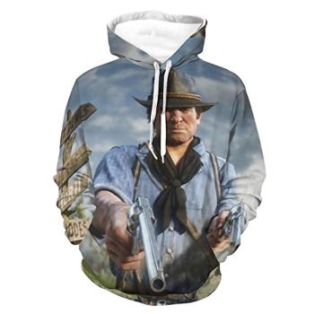 Red Dead Redemption Hoodie &#8211; John Marston 3D Print Long Sleeve Hooded Sweatshirt