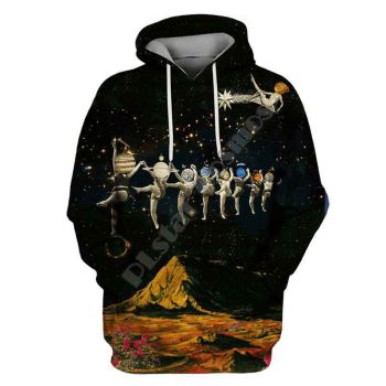 Vintage  Black Astronauts Pattern Astronauts Hoodie