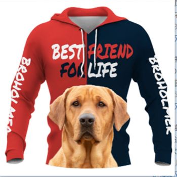  Classical  Red Blue Dog Pattern Animals Hoodie