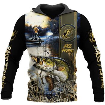Loose Black Yellow Fish Pattern Animals Zip-Up Hoodie